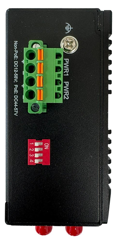 AMS-5206 industrial Ethernet switch top view