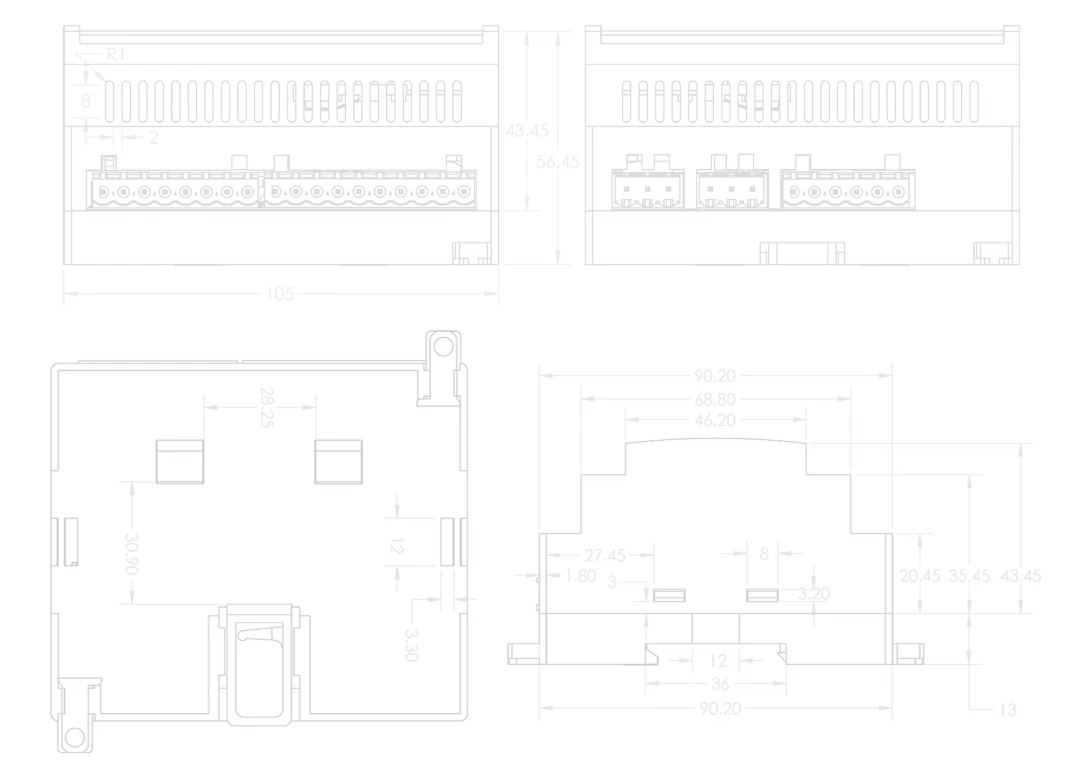 AMS-R3000 Dimensions