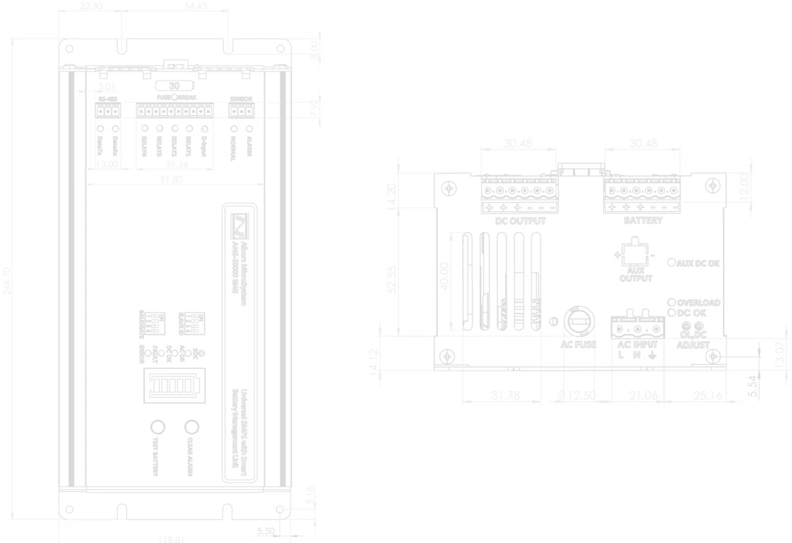 AMS-R3000 Dimensions